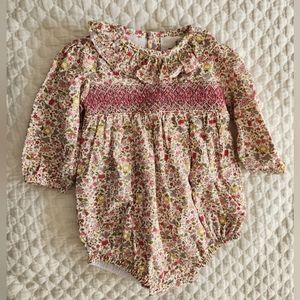 Maddie & Connor Smocked "Bubble" Onesie for baby girl 6-9 months